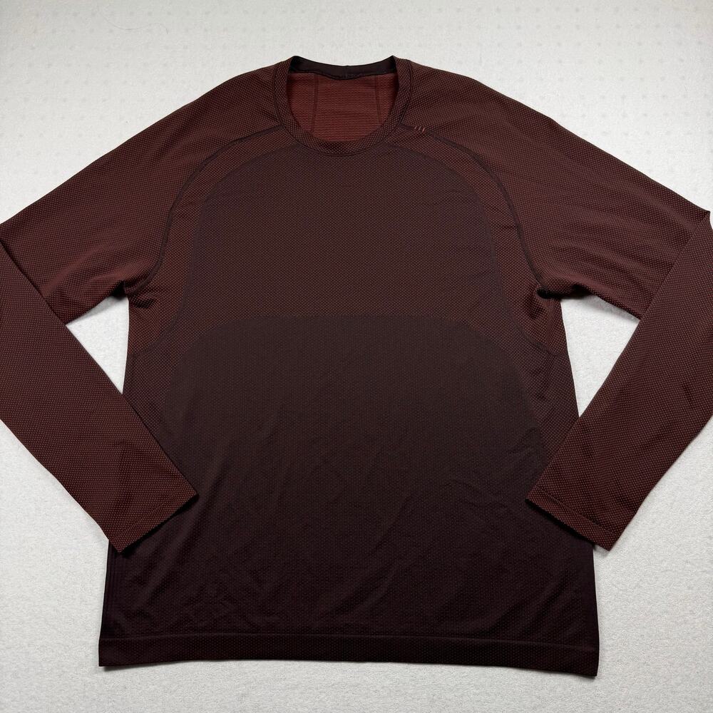 Lululemon Metal Vent Tech Long Sleeve Shirt Men’s Large Burgundy Maroon Seamless